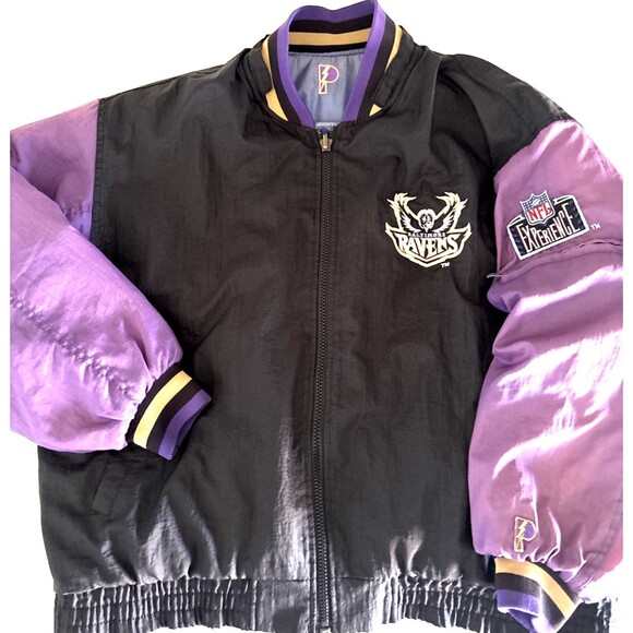 Vintage Men’s 1990’s Pro Player Baltimore Ravens Quilted Reversible Jacket XL - Picture 12 of 15
